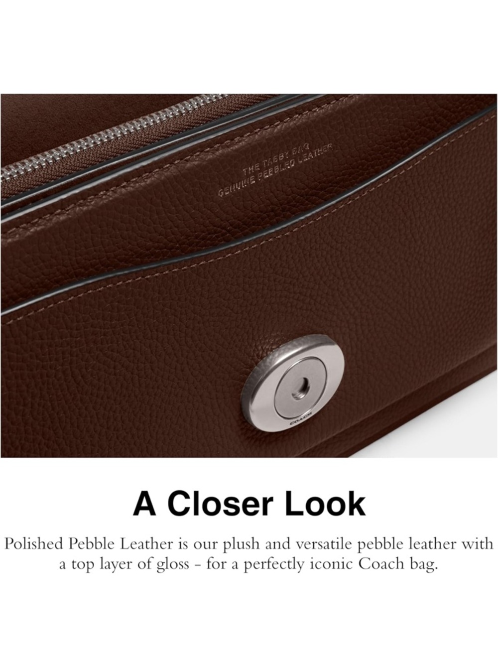 New Coach Maple Tabby Shoulder Bag 26 in Dark Brown with Silver Hardware - Picture 4 of 7